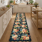 DUKINO 2.6x10 Runner Rug for Hallway, Washable Rug Non Slip, Navy Blue - Image 5