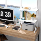 aboxoo Printer Stand for Desk to Save Space, Metal+Wood for Home Office - Image 6