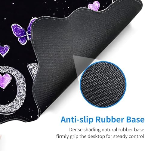 Desk Mat, Mouse Pad with Wrist Rest, 4-in-1 Large Mouse Pads for Desk, Ergonomic Mouse Pad and Keyboard Wrist Rest Gaming Keyboard Mat for Office,Heart Butterfly - Image 4