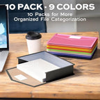 Deli 10 Pack Plastic Expanding File Folder, Colorful File Folder Organizer - Image 3
