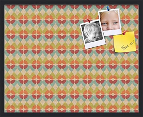 PinPix 30x24 inch Cork Bulletin Board. This Decorative Framed Pin Board Comes with Abstract Pattern in Color Design and Satin Black. Ideal for Home, Office Decor or School (PinPix-564) by PinPixBulletinBoards