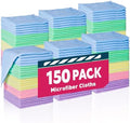TEAWOO Microfiber Towels Bulk-150 Pack, Cleaning Cloths, Microfiber Towels for Cars, Cleaning Rags 5 Colors Assorted (12x12 inches) by TEAWOO