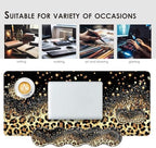 Large Keyboard Mouse Pad Set, Extended Mouse Pad+Keyboard Wrist Rest Support, Memory Foam Ergonomic Easy Typing, 4Pcs (31.5×11.8 in) Desk Pad Set for Office Home,Leopard Print - Image 7