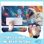 Cosmic Astronaut Desk Mat Set Colorful Galaxy Art Large Mouse Pad with Wrist Rest 4in1 Desk Mat for Desktop Ergonomic Keyboard Wrist Support Anti-Slip Computer Ergonomic Mouse Pad Home Office Gaming - Image 4