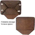TheWarmHome Organization and Storage Basket for Shelves - 3 Pack 16x12x12 inch Fabric Storage Cubes, Cube Storage Bin for Organizing Closet Cloth Organizer Gift Toy (White & Brown) - Image 7