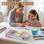 Clear Document Box, Deep A4 Paper Storage Organizer with Snap Latches, Stackable File Case for Certificates Photos Letter Size, Magazine Protector, 14.37" x 9.44" x 2.75" (2 Pack), White - Image 6