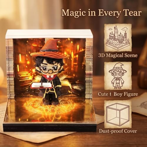 Y LEATHERLEAF WORTH 3D Time Piece Calendar 2027, 3D Memo Pad 2027 with 52-Week Calendars, 3D Calendar Paper Carving Artsy Pads Notepad, Desktop Decoration for Offices and Bedrooms, Gifts (Little boy) - Image 2