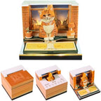 3D Calendar 2027, 3D Memo Pad Art Sticky Notes, Time Piece Calendar 2027, Creative Weekly Notepad with Light, Paper Carving Art Desktop Gift for Christmas Birthday Anniversaries (Orange Cat 2027) by Banigic