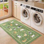 DUKINO 2x4 Rug Runner, Washable Dog Bathroom Rug Soft Non Slip, Green - Image 3