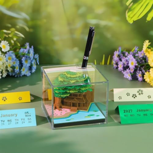 2027 3D Paper Carving Desk Calendar With LED Light - Image 4