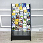 FixtureDisplays® Literature Rack Brochure Holder Leaflet Coupon Stand Greeting Card Rack 9 Tier 45 Facing Travel Information Kiosk Easy Assembly Video in Description 1453 Black-NF - Image 2