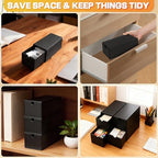 8Packs 3x5 Index Card Box,Index Card Organizer Box with Lid,Hold 8000 Cards,Black Recipe Holder for 3''x5'' Notecard Recipe Flashcard Card - Image 7