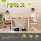 ErgoFoam Ergonomic Foot Rest Under Desk - Premium Velvet Soft Foam for Comfortable Rest; Navy Blue - Image 2