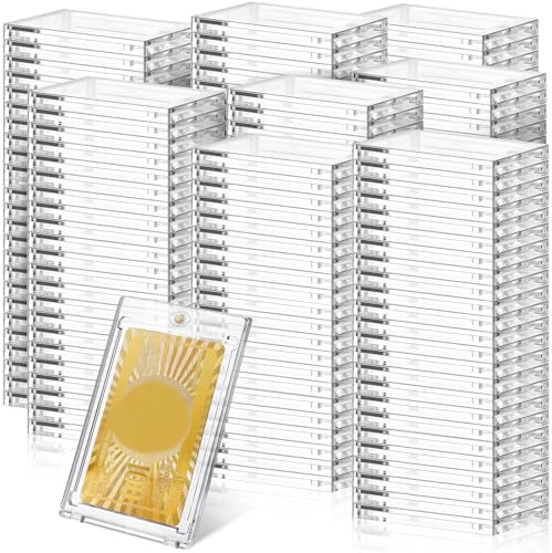 SATINIOR 350 Pcs Clear 100 Pt Magnetic Card Holders for Trading Cards by SATINIOR