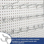 Shimeyao 20 Pcs 12 Inch Pegboard Shelf Brackets, Sliver - Image 5