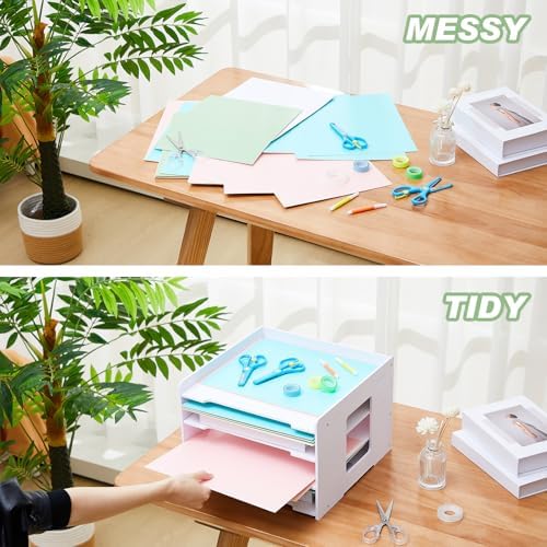 Juexica 2 Pack 5 Tier Scrapbook Paper Organizer, 11 x 12.6 x 12.6 Inch - Image 5