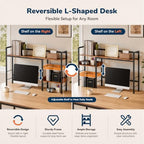Desk Shelf, 44.9" Desk Hutch for Computer Monitor, Rustic Brown - Image 3