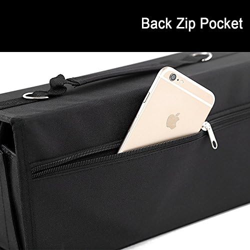 ADVcer Marker Case 120 Storage Holders, Foldable Extendable Oxford Lipstick Organizer with Carrying Handle, Shoulder Strap, QR Buckle, Zip Pocket for Copic, Prismacolor, Dry Erase, Color Paint Markers - Image 4