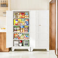 Letaya 72" H Metal Storage Cabinet with 2 Doors and 4 Shelves,Tall Kitchen Pantry Cabinets,Utility Pantry Organizers for Cupboard/Dining/Bathroom/Home Office/Garage (White, 72" H x 18" D x 33.5" W) by LetayaMetalCabinets