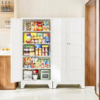 Letaya 71" H Metal Storage Cabinet with 2 Doors and 4 Shelves,Tall Kitchen Pantry Cabinets,Utility Pantry Organizers for Cupboard/Dining/Bathroom/Home Office/Garage (White, 71" H x 16" D x 32" W) by LetayaMetalCabinets