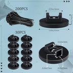 Yookeer 230 Pieces Magnetic Zip Tie Mount Cable Wire Management Base, 43 mm - Image 2