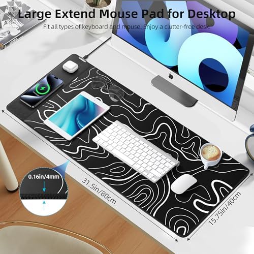 Magnetic Wireless Charging Mouse Pad, 31.5"x15.8" XXL Desk Mat - Image 4