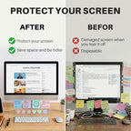 Monitor Memo Board Holder 14"x5", 2pcs Office Organization Memo Holders for Computer Sticky Note Holder, Space-Saving Under Monitor, Movable & Reusable, Screen Saver for Office & Home Desktop Decor - Image 2