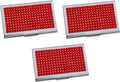 Stephanie Imports Set of 3 Slim & Minimalist Metal Business Card Holder Unisex Case With Rhinestone Insert (Red) by StephanieImports