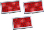 Stephanie Imports Set of 3 Slim & Minimalist Metal Business Card Holder Unisex Case With Rhinestone Insert (Red) by StephanieImports
