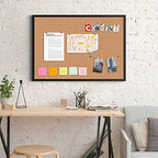 2-Pack Cork Board Bulletin Board 36 x 48, Black Wood Framed 4x3 Corkboard, Office Board for Wall Cork, Large Wall Mounted Notice Pin Board with 32 Push Pins for School, Home & Office - Image 2