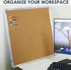 Cork Board 24x24 in, Framed Wall Hanging Bulletin Board with 10 Thumb Tacks - Image 4