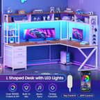 SEDETA L Shaped Office Desk, Convertible 94.5" Computer Desk with Drawers - Image 4