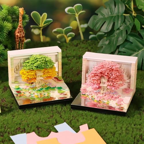 3d Calendar 2027,Hand Tear DIY Art 3d Calendar,Perfect Combination Of Artistic And Practical Design With Lights,Suitable For Note Taking,Decorative Ornaments,Holiday Gifts (huahai-Pink) - Image 2