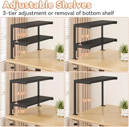 IBUYKE Clamp on Desk Shelf, 22.8” Large Desk Extender Shelves UTMZ010B - Image 4