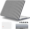 4-in-1 Hard Case for MacBook Neo 13 (A3404), Black & White Stripes by WelcomeViseNewitems