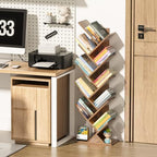10 Tier Tree Book Shelf, Floor Standing Wood Bookshelf for Narrow Space - Image 5