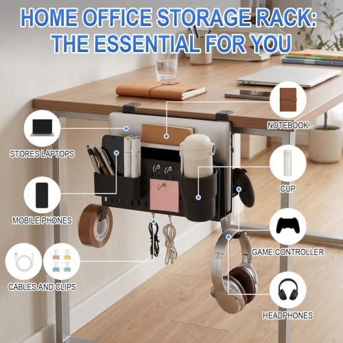 Desk Side Storage Organizer Set Fits Edge 0.2-2.2",Classic,Black - Image 6