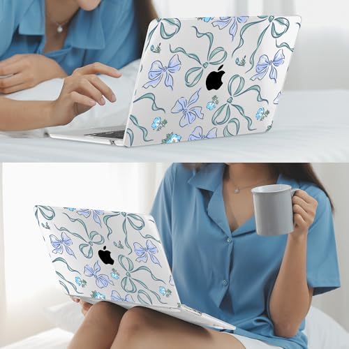 Mektron for 2026/2025/2024/2023 MacBook Air 15 INCH M5 A3448 /M4 A3241 /M3 A3114 /M2 A2941 Case, Printed Plastic Hard Shell Cover with 15.3" Liquid Retina Display Touch ID, Bows C355 - Image 7