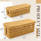 Patelai 2 Pack Scalloped Cable Management Box, Plastic, Natural Color - Image 2