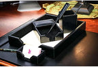 DACASSO Bonded Leather Desk Set - Luxury Leather Desk Pad & Desk Organization Essentials (Black, 6 Piece) - Image 4