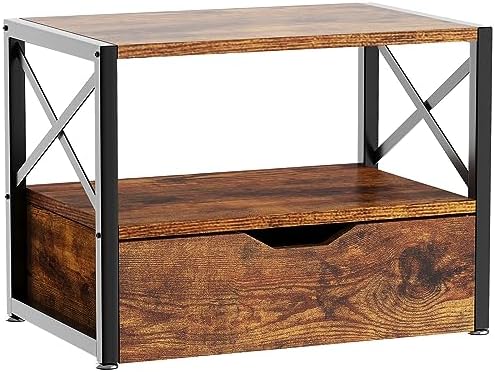 IBUYKE 2 Tier Desktop Printer Stand with Drawer Storage TLJ006H by IBUYKE