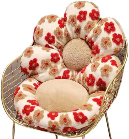 Flower Chair Cushion with Backrest Comfortable Office Chair Pad Student Dormitory Seat Cushion for Sedentary Group Home Decor by Gujuja