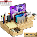 Darfoo Bamboo Charging Station for Multiple Devices with Drawer by Darfoo