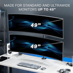 VIVO Dual Vertically Stacked Ultra-Wide Monitor Desk Mount for up to 49 inch Ultrawide Screens, Extra Tall Heavy Duty Adjustable Stand Holds 44 lbs Per Screen, Black, STAND-V202R - Image 2