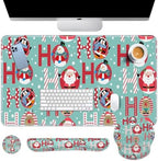 Britimes Keyboard Mouse Pad Set, 4 in 1 Desk Mat Set, Santa Claus Christmas by Britimes
