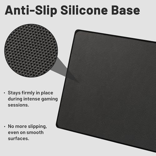 Glass Gaming Mouse Pad, Hard Mousepad for Gaming, 15.7” x 11.8” Ultra-Smooth Micro-Etched Surface Mousepad, Improved Precision & Speed, Anti-Slip Base, Black - Image 6