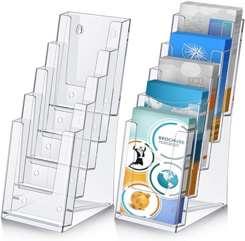 Dunzoom 2 Pcs 5 Tier Pamphlet Display Stand 4.2"x11.3" by Dunzoom
