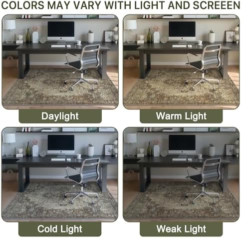 36"x48" Office Chair Mat for Hardwood Floor, Non-Slip Washable Brown - Image 6