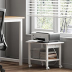 TUTOTAK Printer Stand, 2 Tier Rolling Printer Cart with Charging Station - Image 2