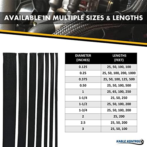 Kable Kontrol PET Expandable Braided Sleeving 1-1/2” Inch 200’ Ft - Black - Image 2